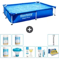 Bestway Steel Pro, rechthoekig zwembad - 221x150x43 cm - 9-delig - S43323