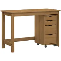 vidaXL Bureau en rolkast set MOSS 2 st HoningBruin