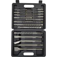 AWTOOLS AW42917 - SDS-Plus Boor- en Beitelset - 17-delig - In Aluminium Koffer - Voor Beton en Steen