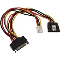 InLine - Adaptateur secteur - alimentation SATA (F) pour connecteur mini-alimentation 4 broches, alimentation SATA (M) - 15 cm