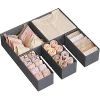 Songmics Set van 6 opbergdozen voor ondergoed