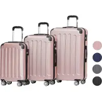 TRVLMORE Kofferset - 3 Delig - Complete Set - 38L Handbagage + 70L en 110L Ruimbagage - Roségoud