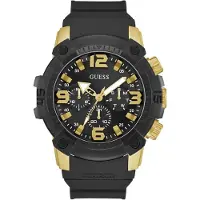 GUESS Analoog horloge 'LINEBACKER' goud / zwart