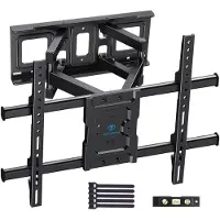 Perlesmith TV muurbeugel, draaibare kantelbare tv-beugel voor 37-82 inch platte & gebogen tv of monitor tot 60 kg, max. VESA 600 x 400 mm