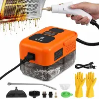 VHV - Stoomreiniger - Handstoomreiniger - Elektrische stoomreiniger - Krachtig 2500W - Met 6 opzetborstels - Voor badkamer, meubels en keuken - Diepe reiniging - Oranje
