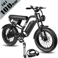 Maxtron MX10 Elektrische Fiets – 20×4.0 Inch Fatbike – 48V 13.5Ah Accu – Actieradius tot 100 km – Mechanische Schijfremmen – Stadsfiets – Max. Belastbaar 120 kg – Zwart