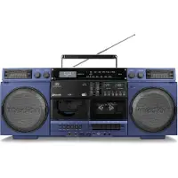 Medion P66538 Cassetterecorder (retro boombox met cd-speler, jaren 80, groot, USB, SD, cd, cassette MC, DAB+ radio telescopische antenne, Bluetooth, cassettedeck, opnamefunctie, werkt op batterijen)