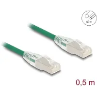 DeLOCK RJ45 Network Cable Cat.6A plug to plug with curved latch U/FTP Slim 0.5 m green
