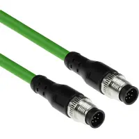 ACT SC3867 Industriële Sensorkabel | M12A 8-Polig Male naar M12A 8-Pins Male | Ultraflex TPE kabel | Afgeschermd | IP67 | Groen | 7,5 meter