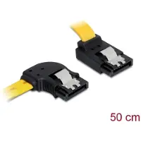 DeLOCK SATA-3 kabel: 50cm, metalen clip, geel, Interne kabel (PC)