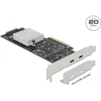 DeLOCK PCI Express x8 Card to 2 x external SuperSpeed USB 20 Gbps (USB 3.2 Gen 2x2) USB Type-C female - Low Profile Form Factor