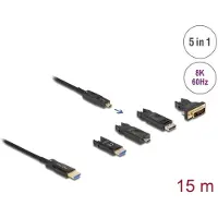 DeLOCK 86006 HDMI-kabel HDMI Aansluitkabel HDMI-micro-D-stekker, HDMI-A-stekker 15 m Zwart, Grijs 8K UHD, Vergulde steekcontacten