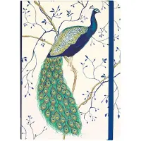 Peter Pauper Press compacte notitieboek - Peacock - met elastieksluiting - 13x18 cm