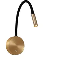 Lucide ASJA - Oplaadbare Wandspot / Wandlamp - Accu/Batterij - LED 3 StepDim - 1x3W 2700K - Mat Goud / Messing - Premium