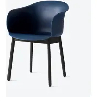 &tradition Elefy Armchair JH30 Fauteuil Black Lacquered Oak Base | Midnight Blue