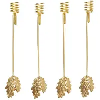 Ferm Living Oak Leaf Christmas Tree Kandelaarhouders - Set of 4 Brass