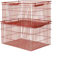 Ferm Living Cala stapelbare mand 2-pack Poppy red, 36,2x26,2x20,2 cm