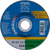 PFERD EH 125-2,4 PSF ALU+STONE 61820222 Doorslijpschijf gebogen 125 mm 25 stuk(s) Aluminium, Non-ferrometaal, Titanium, Titaniumlegering, Gietijzer, Duroplast,