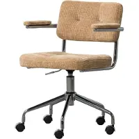 Woood Kova Bureaustoel - Geweven Ribstof - Donkerzand - 87x54x80