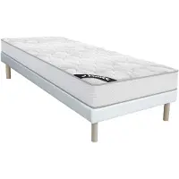 Vente-unique Set bedbodem en matras met pocketveren 20 cm dik SONGE van YSMÉE - 90 x 190 cm L 190 cm x H 30 cm x D 90 cm
