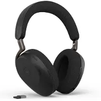 Jabra Evolve3 85 MS Bluetooth Stereo Headset, Draadloos Actieve ruisonderdrukking, 6 microfoons, MS Teams gecertificeerd, Incl. USB-A Bluetooth-adapter en draadloos oplaadpad