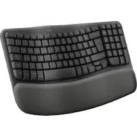 Logitech Wave Keys for Business - Ergonomisch Toetsenbord - RF-draadloos + Bluetooth - US QWERTY - Grijs