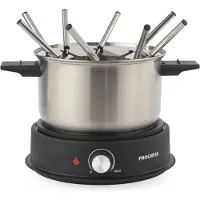 Progress Elektrische Fondueset – Inclusief 8 roestvrijstalen vorken en verwijderbare 20cm pan, hartig of zoet, 1,5 liter capaciteit, instelbare temperatuurregeling, stroomindicatorlampjes, 1500W