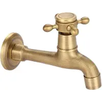 OEM Gepolijste messing kraan, model G1/2, voor wandmontage, geschikt voor buiten, ideaal voor moppen en zwembaden, lange uitvoering