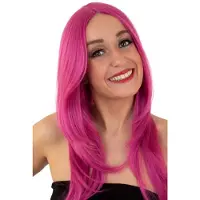 Scheepers Mooie pruik Anne lang haar in roze / magenta