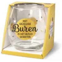 Miko Wijn- waterglas - Met gezellige buren is het altijd genieten