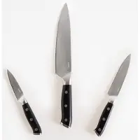 Beliani IKEDA - Set van 3 messen - Zwart - RVS