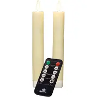 Anna's Collection Led dinerkaars 18 cm | Ivoor | Bewegende vlam | 2 stuks