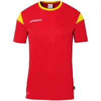 Uhlsport Squad 27 Shirt Korte Mouw Kinderen - Rood / Geel | Maat: 140