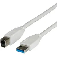 Value USB-A naar USB-B kabel - USB3.0 - tot 2A / wit - 3 meter