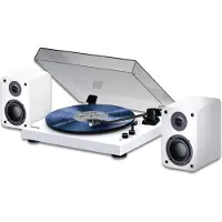 Mixx Analog System 5 Stereo Vinyl Record Player + Wireless Speakers - White Platenspeler Wit
