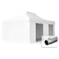 TOOLPORT 4x6 m Easy up partytent PVC met zijwanden, PROFESSIONAL alu 50 mm, wit