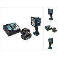 Makita DML 812 RG Snoerloze LED handlamp 18 V 1250 lm + 2x oplaadbare accu 6.0 Ah + lader