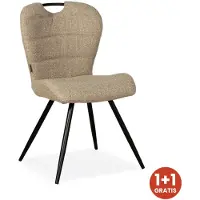 Bommel Wonen Eetkamerstoel Abby - stof Rhythm Liver - handgreep - 1+1 gratis
