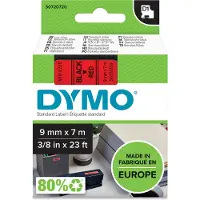 Dymo Tape 40917 (S0720720) Zwart op rood (9 mm)