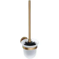 Sapho X-Round Copper wandclosetborstel, mat glas, koper mat