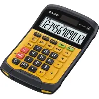 Casio WM-320MT Bureaurekenmachine Geel, Zwart Aantal displayposities: 12 werkt op zonne-energie, werkt op batterijen (l x b x h) 169 x 145 x 36 mm