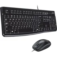 Logitech MK120, kabel, USB, QWERTY-indeling, zwart, inclusief muis
