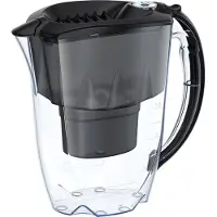 AQUAPHOR waterfilter Amethyst, zwart, inclusief 1 MAXFOR+ filterpatroon - Comfortabel waterfilter voor het verminderen van kalk, chloor en andere stoffen