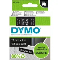 Dymo 45021 (S0720610) Tape Wit op zwart (12 mm)