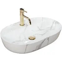 REA Opzetwastafel Aura 61 Marmo Shiny