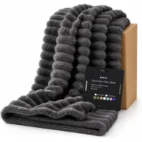 BOTC Luxe Fleece deken - Plaid - Super Zacht, Warm en Donzig - Cadeau - 150x200cm - Donkergrijs