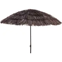 Pro Beach Strand / tuin Parasol Hawaii - D170 cm - donkerbruin - kantelbaar/opvouwbaar - verstelbaar - raffia stijl