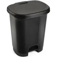 PlasticForte Pedaalemmer - zwart - 18 liter - 33x28x40 cm - kunststof - Pedaalemmers