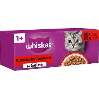 Whiskas Adult 1+ Kattenvoer Nat Maaltijdzakjes Multipack Gevogelte Selectie In Gelei 80x85 Gr