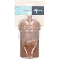 Difrax Lekvrije drinkbeker met rietje Mocha - 250 ml 1 St Babyfles